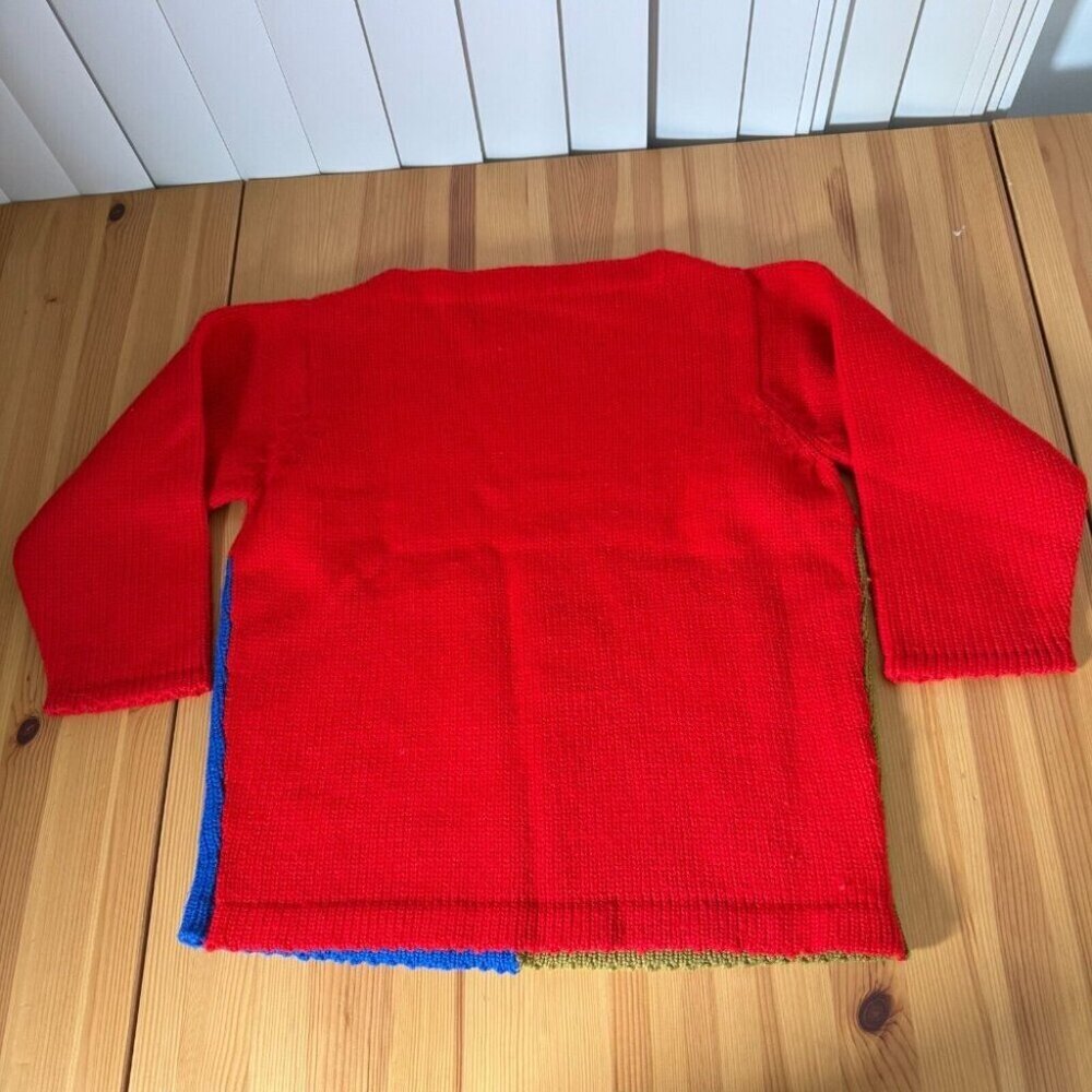 White Stag Jrs Women's Wool Sweater Vintage Colorblock Red Funky Half Sleeve S - Picture 7 of 9